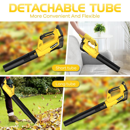 Leaf Blower, Electric Cordless Leaf Blower with 2 Batteries and Charger, 2 Speed Mode, Lightweight Leaf Blowers for Blowing Leaves, Lawn Care, Patio Cleaning and Dust