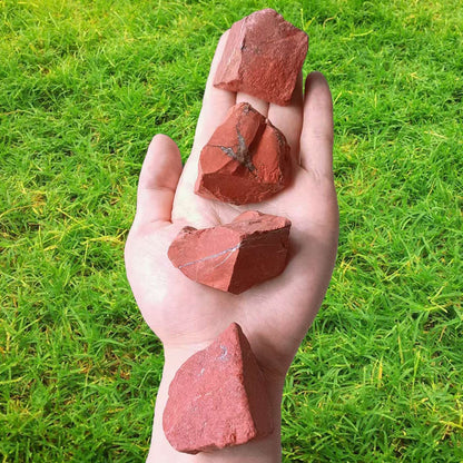 LAIDANLA Red Jasper 2" Natural Rough Stones Crystal Large Raw Crystals Bulk Healing Gemstones for Reiki Healing Tumbling Fountain Rocks Wire Wrapping Decoration Cabbing Lapidary 4PCS 0.55lb