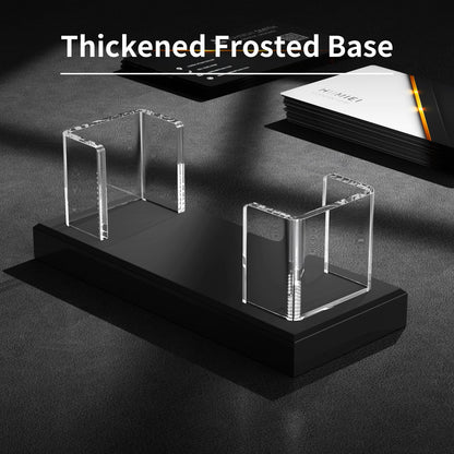HIIMIEI Business Card Holder Acrylic: 2 Pack Business Card Display for Desk - Clear Business Card Stand for Office Reception Event Conference Room Desktop
