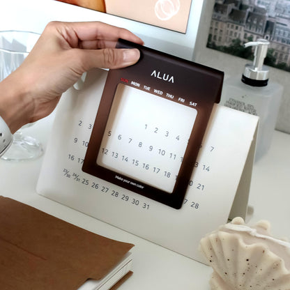 ALUA - Perpetual Calendar Premium Desk Calendar Reusable Yearly Planner Eco-Friendly and Timeless Design (Sand Cream)