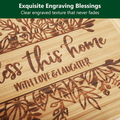 House Warming Gifts New Home, Engraved Cutting Board Housewarming Gifts, New Home Gift Ideas for New Homeowner, New House Gifts for Women Men Couple Neighbor Friend Family - Bless This Home