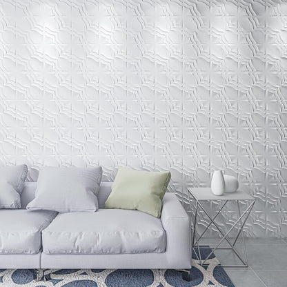 Art3dwallpanels 33 Pack 3D Wall Panel, 2 Different Effects PVC Textured Wall Panels for Interior Wall Décor, 12 x12 Inch Cover 32.Sq.Ft, White