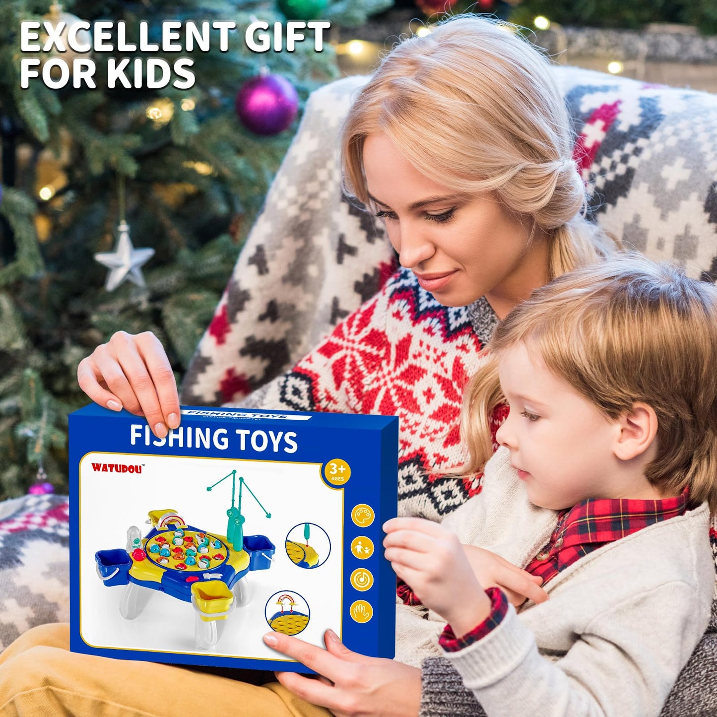 WATUDOU Magnetic Fishing Game for Kids Toddlers 3-5, 70 pcs Fishing Toys for Kids Toddlers 3-5, Fishing Table Toys Board Game Birthday Gifts for 3 4 5 6 7 8 Years Old Toddler Kid