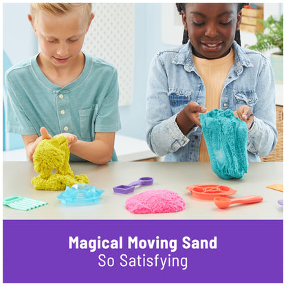 Kinetic Sand, Ultimate Sandisfying Set with 2lbs Play Sand (Pink, Yellow & Teal), 10 Tools & Molds, Sensory Toys for Kids Ages 7 and up