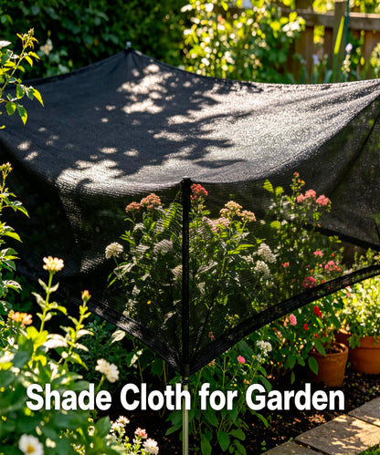 e.share Sun Shade Cloth, 40%-50% Sun Block Mesh Net, 6FT x 10FT Breathable Black Screen for Garden Greenhouse Patio Plants Vegetables Flowers