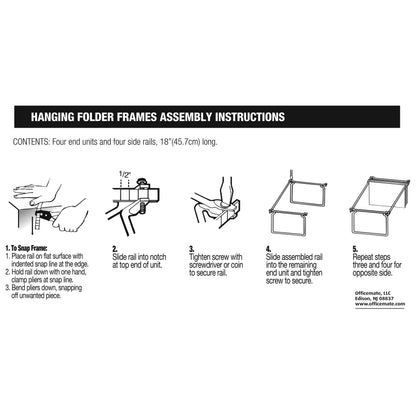 Officemate Hanging File Frame, Letter Size (Fits 24″–27″), Adjustable Heavy-Duty Steel File Drawer Organizer for Desks, Cabinets & Shelves, Set of 2 (91999)