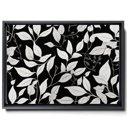 Canvas Print Scandinavian Folk Art Black and Beige Abstract Botanical Wall Art for Scandinavian Home Decor Decor Canvas, Print