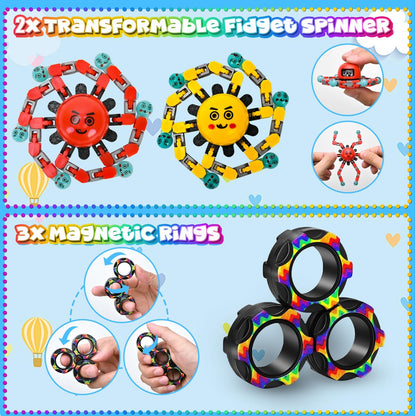 60Pack Fidget Toys Bulk for Adult Kids Age 5-7, 8-12, Sensory Autism Travel Must Have ADHD Autistic Figette Classroom Treasure Prize Box School Must Have Stress Anxiety Easter Basket Stuffers Gifts