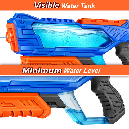 Quanquer 1000cc Water Guns for Kids Adults - 3 Pack Fast-Fill Super Squirt Blaster Soaker with 32 Feet Shooting Range Pump Action Summer Gift Outdoor Toys for Swimming Pool Beach Water Fighting