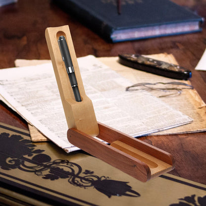 Wooden Pen Case Box Single Fountain Pen Case Empty Pen Box Pen Presentation Display Box Fountain Pen Container for Home Office Dekstop Stationery Supplies