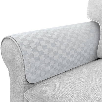 Madelegano Couch Arm Covers, Sofa Arm Covers, Waterproof Armrest Cover for Sofa, Loveseat, Armchair, Anti-Slip Recliner Arm Cover, Headrest Cover, Arm Chair Covers Set of 2 (Light Gray, 22"×18")