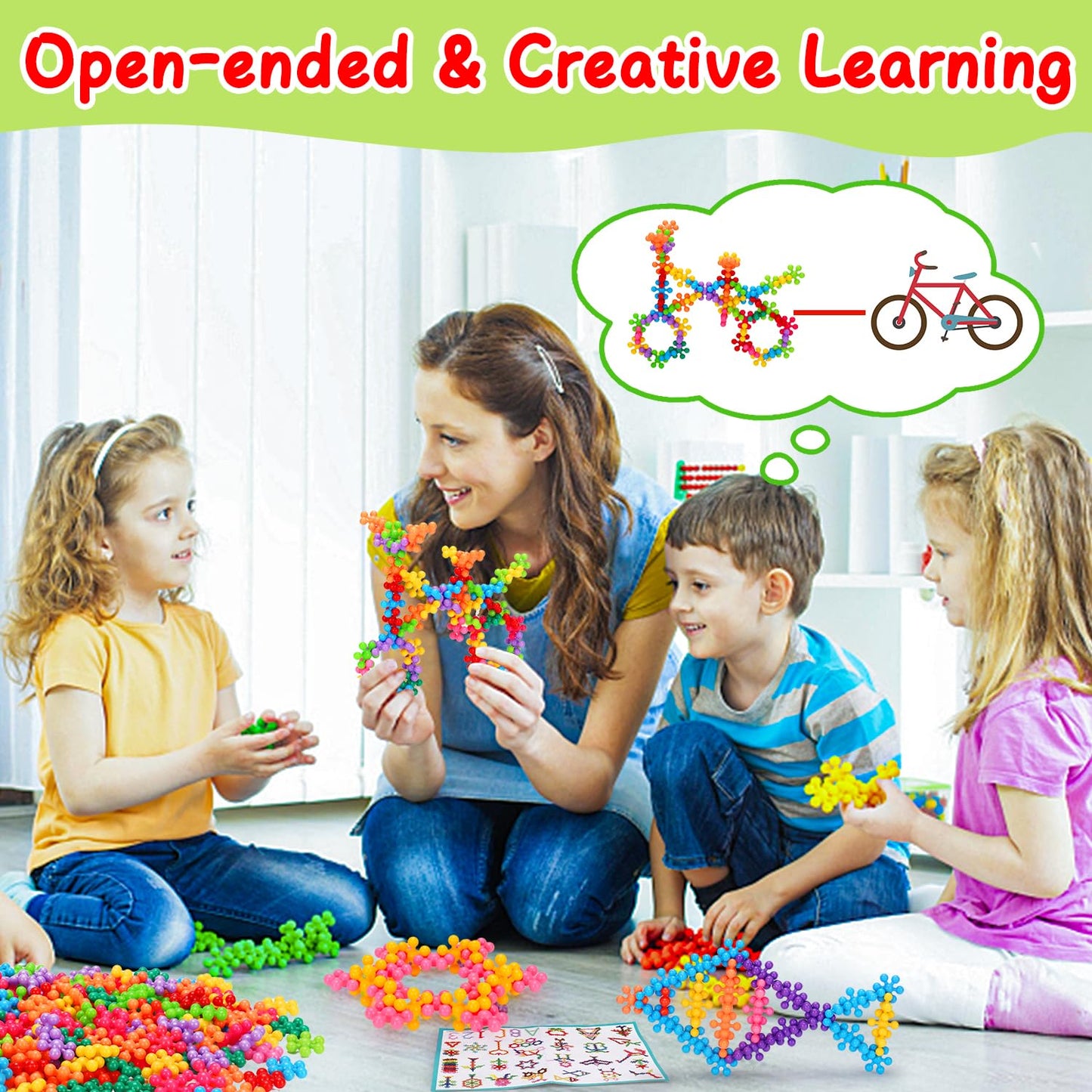 Kids Building STEM Toys for 3 4 5 6+ Year Old Boy Girl Birthday Gifts, 300PCS Educational Interlocking Discs Building Blocks for Kids Ages 3-5 4-8 5-7 Preschool Manipulatives Classroom Must Have