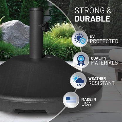 US Weight 30 Pound Umbrella Base - Weighted Umbrella Base for Use with Patio Table – Heavy Duty Base- Made in The USA
