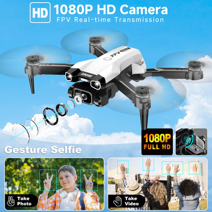 1080P Mini Drone with Camera, Drone for Beginners with Light, WiFi Transmission, One Key Start, Gestures Selfie, Waypoint Fly, 3D Flip, Headless Mode and App Control