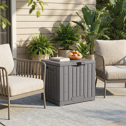 Jocoevol Deck Box 30 Gal, UV Resistant & Waterproof Outdoor Storage Box with Lock, Easy Assemble Storage Bins Container for Pool Patio Garden