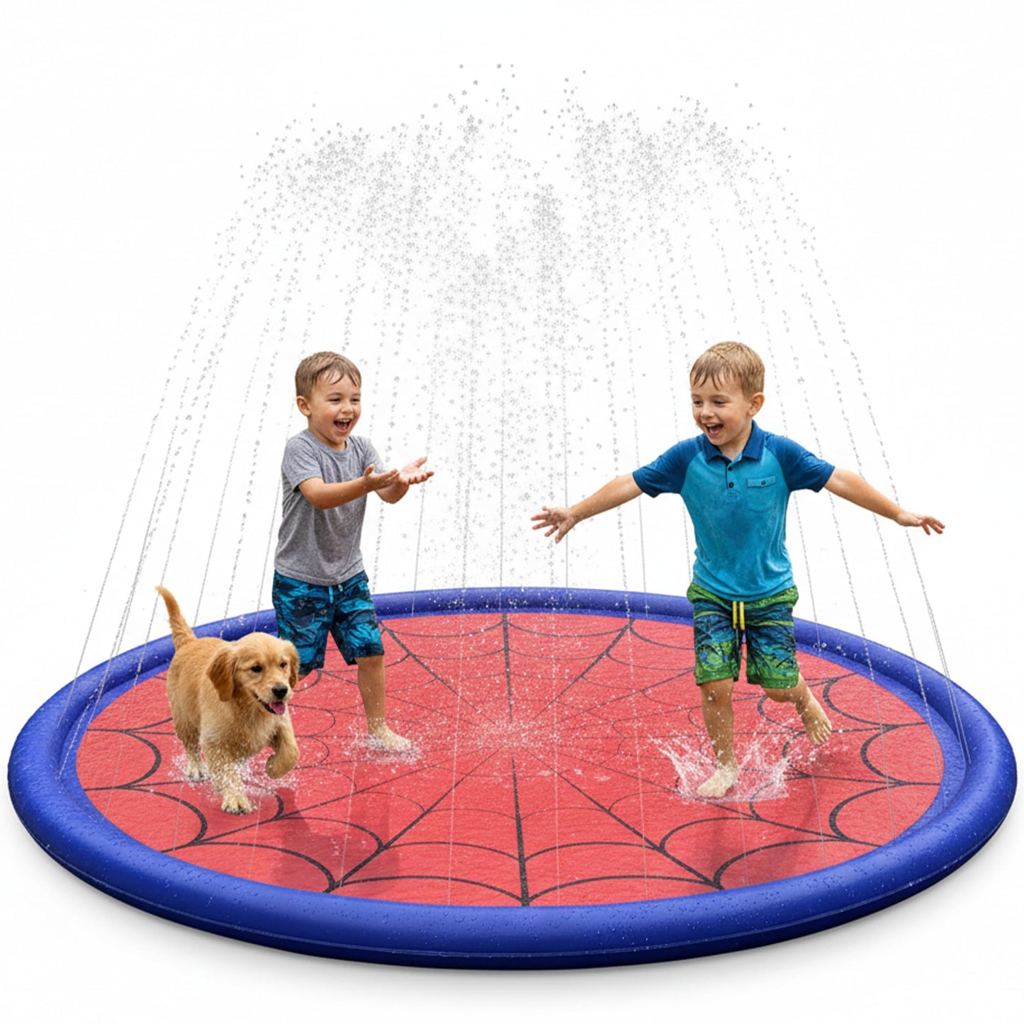 Splash Pad for Kids & Dogs, Upgrade Non-Slip Thicken Backyard Sprinkler Water Pad, Toddler Sprinkler Pool, Summer Outdoor Water Toys