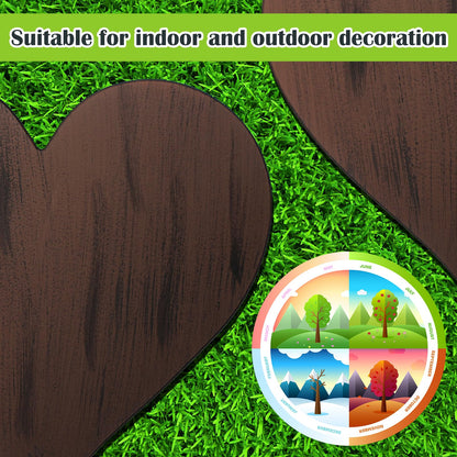 Tandefio 3 Pcs Heart Garden Stepping Stones Brown Cast Iron Stepping Stones Rustic Style Outdoor Stones for Garden Walkway Outside Decorative Decor, 12 Inches