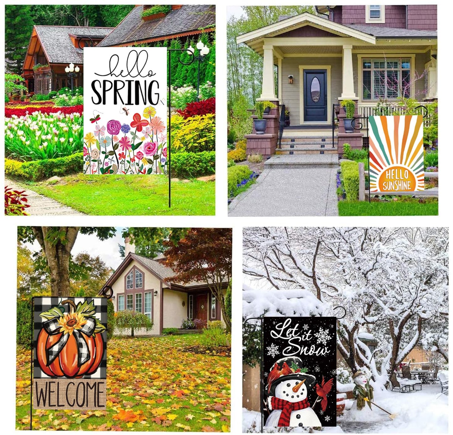 20 Pack Seasonal Garden Flags Set Double Sided 12x18 Inch Small Yard Flags, Holiday Seasonal Garden Flag for Outside Decoration for All Year Round