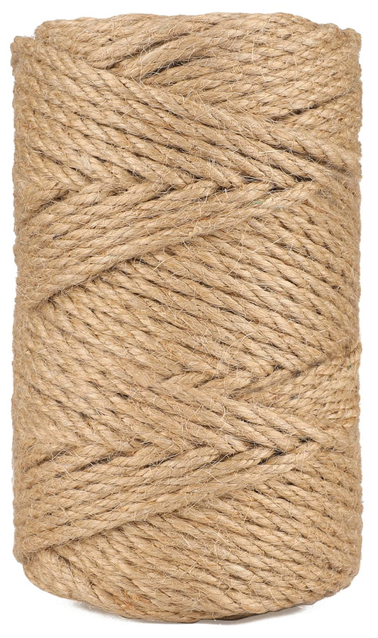5MM Jute Rope,164Feet Strong and Heavy Duty Jute Twine, Brown Decoration Hemp Twine String for Artworks, Gardening, Bundling, Camping, Decorating, and DIY Crafting (50M/164Ft * 5MM)