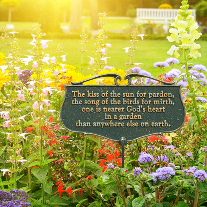 Whitehall Products "The Kiss of The Sun..." Garden Poem Sign, Green/Gold, Aluminum