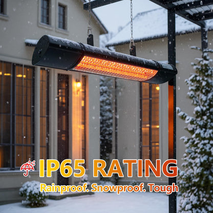 Hanging Patio Heater, Outdoor Electric Heater, Wall Mounted & Ceiling Infrared Garage Heater for Outdoor/Indoor Use, 1500W, Remote Control, Black