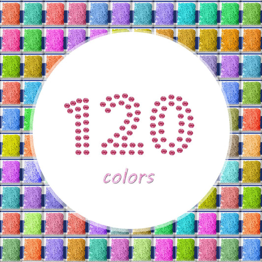 ZORETCO 60000 Pcs 120 Colors Diamond Art Painting Beads, 5D Diamond Painting Accessories, Round Diamond Painting Drills Diamonds Flat Bottom Rhinestones for Bead Art Gem Art Craft