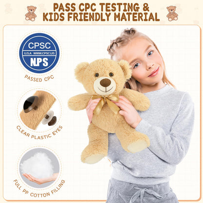 MaoGoLan 15 Pack Teddy Bears Bulk for Baby Shower, 14 in Small Teddy Bear Plush Toy, Cute Stuffed Bears Bulk for Kids Girlfriend, Wholesale Small Bear for Wedding, Birthday, Christmas