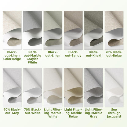 BERISSA No Drill Roman Shades for Windows Blackout, Cordless Linen Fabric Roman Blinds for Windows,Pull Down Room Darkening Window Shades for Home Office,Linen Beige,Custom Size