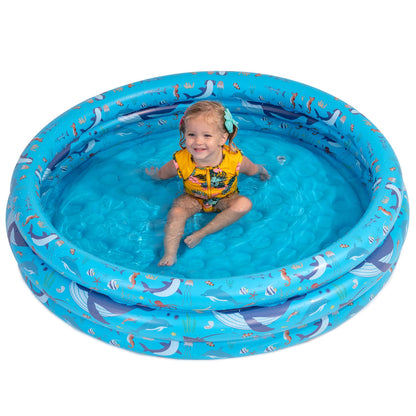 Inflatable Kiddie Pool for Toddlers, 48"X12" Round Plastic Blow Up Kids Swimming Pool, Outdoor Water Play, Ball Pit Toys for Kids Age 2 3 4 5, Summer Essential Baby Splash Pools with Cushioned Floor
