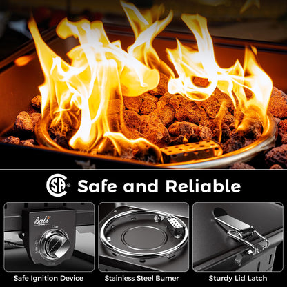 BALI OUTDOORS Propane Fire Pit Perfect for Camping Outdoor Fire Pit for Portable Firepits for Outside Outdoor Patio