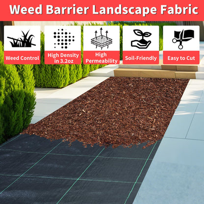 Vanver 4ft x 300ft Landscape Fabric -Heavy Duty Weed Barrier Fabric for Landscaping, Weed Blocker Cloth,Geotextile Fabric for Garden, Driveway & Ground Cover, Garden Weed Mats,Grid Design