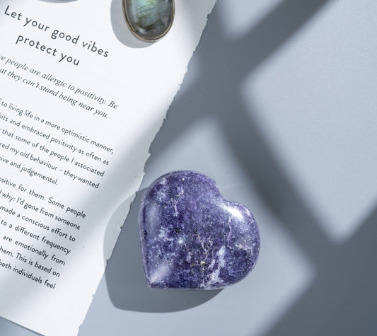 Crocon® 50mm Lepidolite Heart stone Big Heart Shape Puff Stones Set 450+ Carats Pocket Crystal Healing Tumble Collection Palm Worry Stone Good Luck Charm Meditation Gift Craft Home Decor