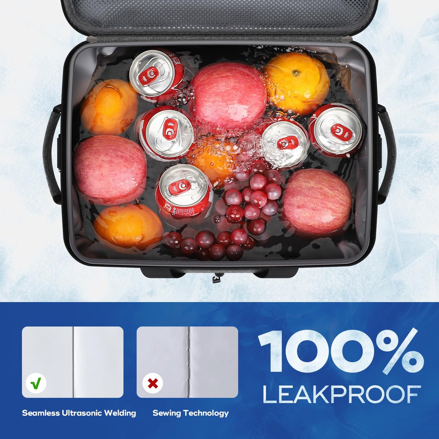 Maelstrom Soft Sided Cooler Bag, 30/40 Can Collapsible Insulated Ice Chest, Large Leakproof Portable Storage for Camping, Travel, Kayaking & Beach (2.Gray, 30 Can)
