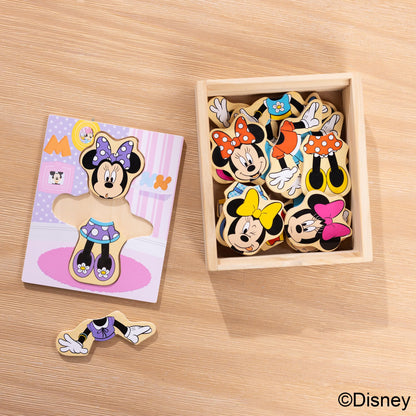 Melissa & Doug Disney Minnie Mouse Dress-Up Puzzle, 18 Pieces Mix and Match Outfits, Sorting & Matching Toy with Storage Case, Educational Puzzle for Toddlers Ages 3+