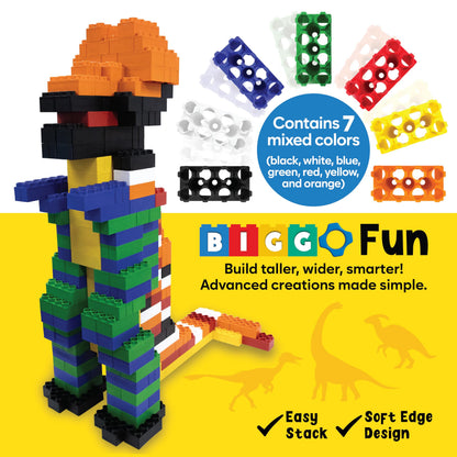 BiggoBlocks Large Building Blocks for Kids Ages 3-8 – 336 Piece Mega Set – Indoor & Outdoor STEM Toy for Boys & Girls