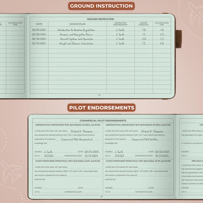 Clever Fox Pilot Logbook – Hardcover Flight Log Journal for Professional & Student Pilots – Aircraft Record Book, Aviation Gifts & Gear (Aviator Brown)