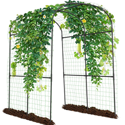 SUNYRISY Garden Arch Trellis for Climbing Plants Outdoor, 71" x 47" x 83" Metal Core Tall Archway Tunnel Plant Support for Cucumber Tomato Vine Flowers Vegetables Climbing Plants
