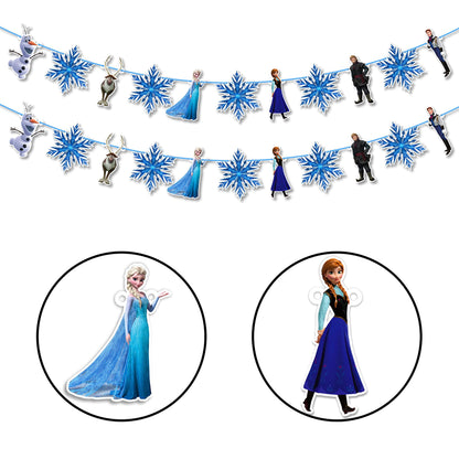 Frozn Garland Decoration – ICY Winter Theme Hanging Garland for Birthday Celebration Setup, Wall and Backdrop Display, Party Room Styling, Photo Area Decoration, and Cool Blue Themed Event Décor