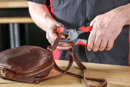 ARES 32016 – Professional Hole Puncher – Heavy Duty Leather Punch Plier Tool for Belts, Watch Bands, Saddles, Shoes, and More – Heavy Duty Rotary Punch Tool for DIY Home Craft