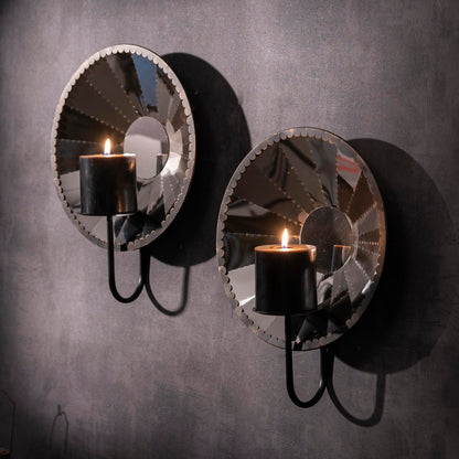 Woparty Candle Sconces,Wall Candle Holder Set of 2, Multi-Angle Light Reflection for Wall Decor Living Room，Dining Room 11.8" H x 10.8" W x 4.9" D