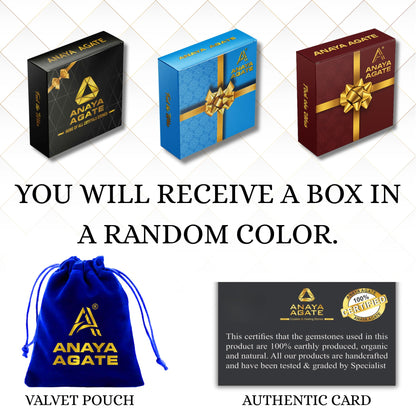 ANAYA AGATE Multi Onyx Bracelet - Energy Protection Crystal Handmade Adjustable Bead Bracelet Perfect for Men, Women’s Christmas Gift - Gemstone Healing Stretch Bracelet Pulsera Para Hombre Mujer Stocking Stuffer