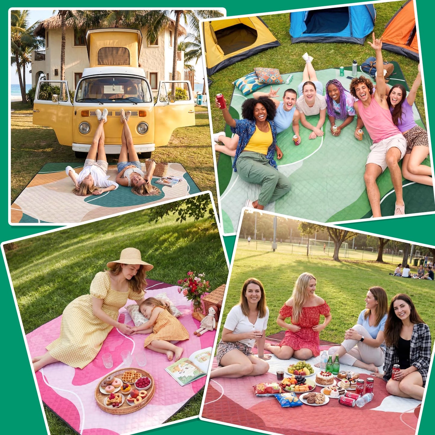 Waterproof Beach Blanket Picnic Outdoor Camping Mat Oversized Extra Large Foldable Sandproof Sand Free Resistant Big XL Giant Towel Hawaii Honeymoon Essentials Women Summer Must Have Vacation Gift