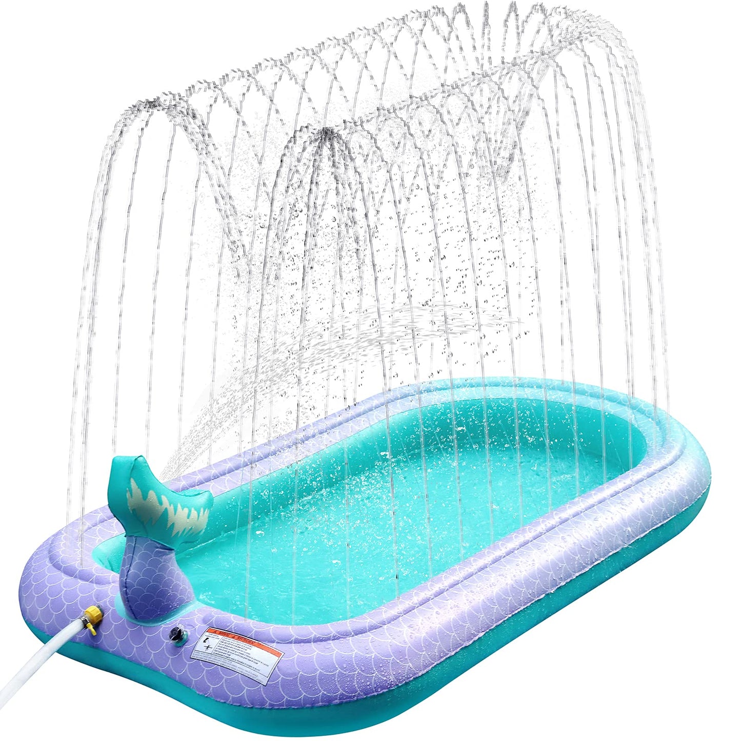 Ancesfun 68" Mermaid Splash Pad & Sprinkler for Kids, Large Outdoor Water Play Mat Summer Inflatable Wading Pool, Fun Sprinkler Water Toys for Toddlers Babies Boys Girls Age 3+ -Pink