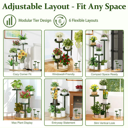 NQW 3 Tiered Tall Plant Stand for Multiple Plants Corner Display Rack Tiered Flower Stand Plant Table for Living Room Balcony Garden Patio