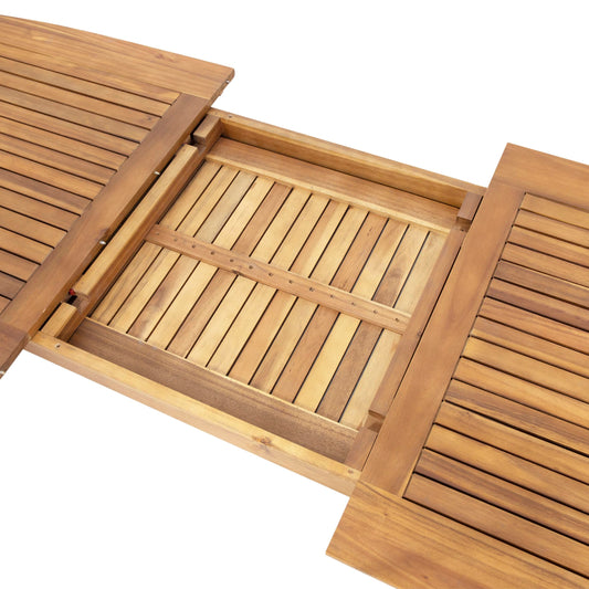 Christopher Knight Home Stamford Outdoor Acacia Wood Expandable Dining Table, Teak