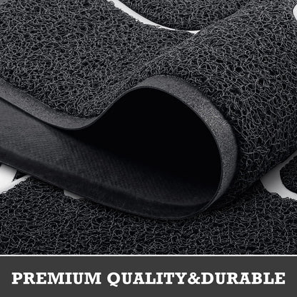 CozyBounty Black Door Mat Welcome Mats Outdoor Indoor Non-Slip Doormat for Entryway Low-Profile Floor Mat for Yard, Garage, High Traffic Areas (36"x24", Black)