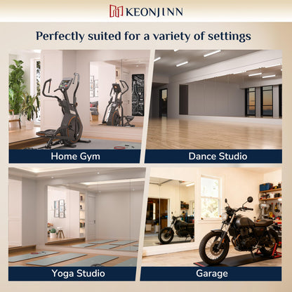 Keonjinn Home Gym Mirror, 60" x 36" Workout Mirrors for Home Gym, Frameless Tempered Glass, Full Body Wall Mirrors for Fitness Exercise, Yoga Room, Dance Studio, Garage
