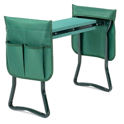 Simple Deluxe Garden Kneeler and Seat, Foldable Kneeling Stool with Thicker EVA Foam Pad Heavy Duty Bench, with Tool Pouch, Gifts for Outdoor Gardening, Fishing, Green, Arbor Day Gift