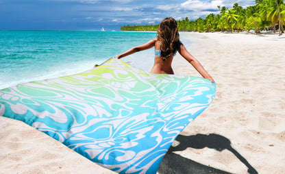 WIWIGO Beach Blanket Waterproof Sandproof Beach Mat 79" X 83"/10'x9'for 2-8 Adults Quick Drying Outdoor Picnic Mat Beach Accessories for Travel, Camping, Hiking