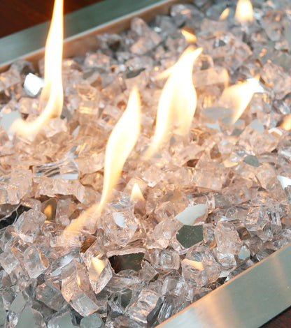 GRISUN 20 Pounds White Fire Pit Glass - 1/2 Inch Reflective Tempered Fire Glass Rocks for Natural or Propane Fireplace, Safe for Outdoors and Indoors Firepit, High Luster